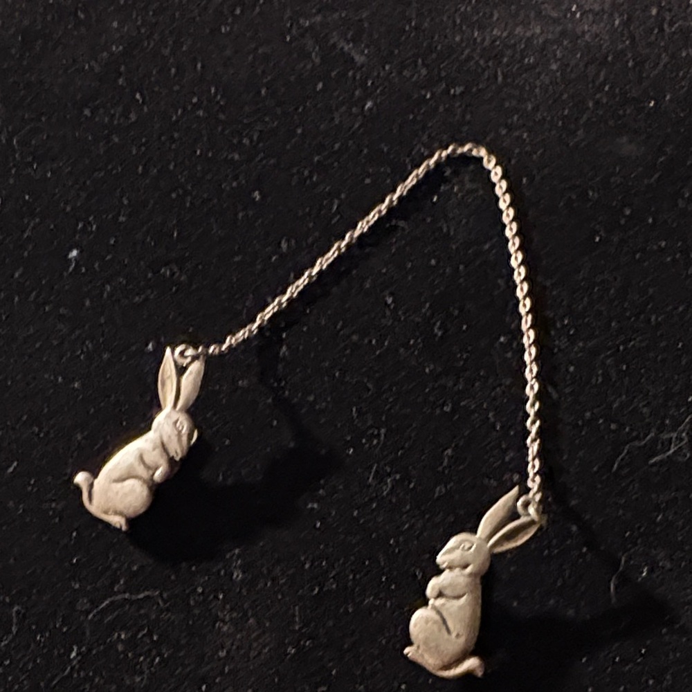 Sterling Silver Rabbit Sweater Clips